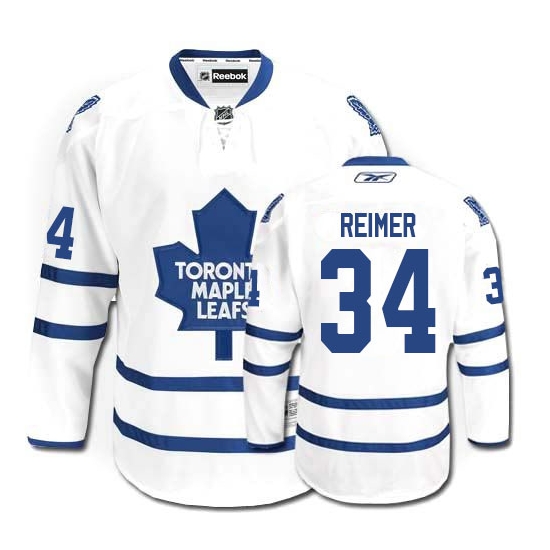 James Reimer Toronto Maple Leafs Youth Premier Away Reebok Jersey - White