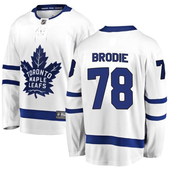 TJ Brodie Toronto Maple Leafs Youth Breakaway Away Fanatics Branded Jersey - White
