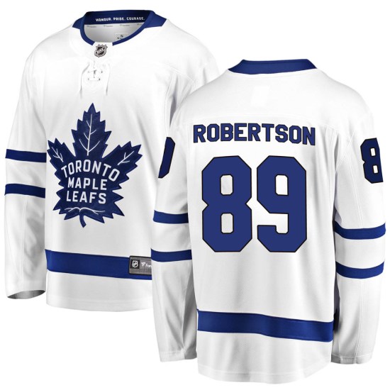 Nicholas Robertson Toronto Maple Leafs Youth Breakaway Away Fanatics Branded Jersey - White