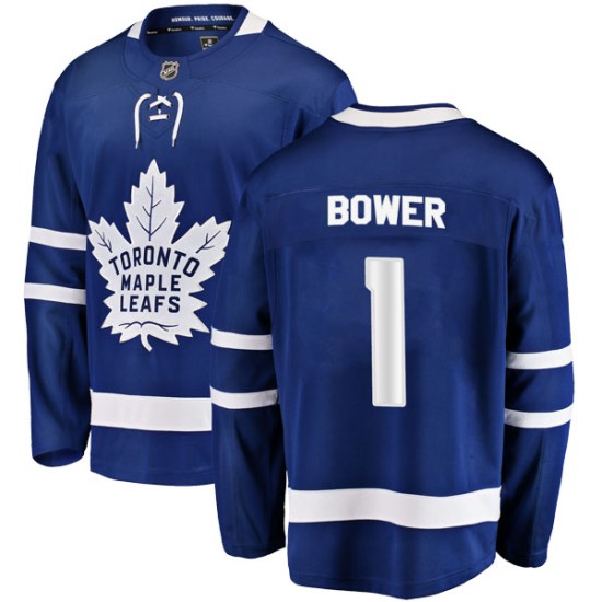 Johnny Bower Toronto Maple Leafs Breakaway Home Fanatics Branded Jersey - Blue