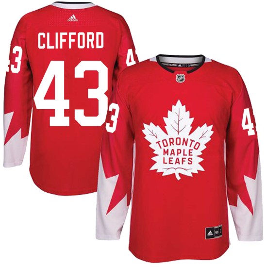Kyle Clifford Toronto Maple Leafs Authentic Alternate Adidas Jersey - Red