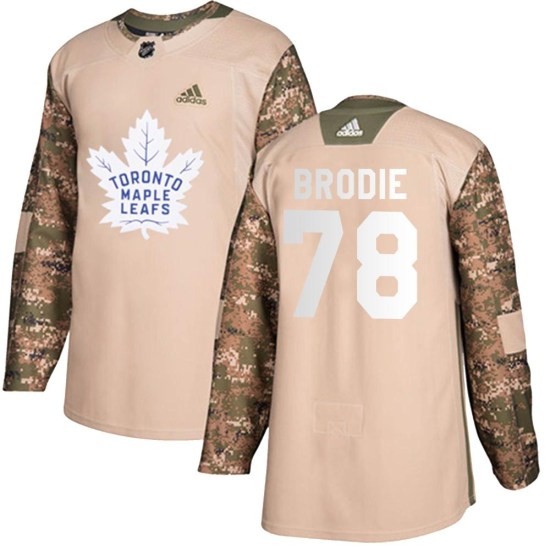 TJ Brodie Toronto Maple Leafs Youth Authentic Veterans Day Practice Adidas Jersey - Camo