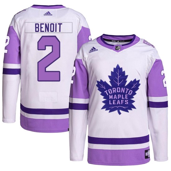 Simon Benoit Toronto Maple Leafs Authentic Hockey Fights Cancer Primegreen Adidas Jersey - White/Purple