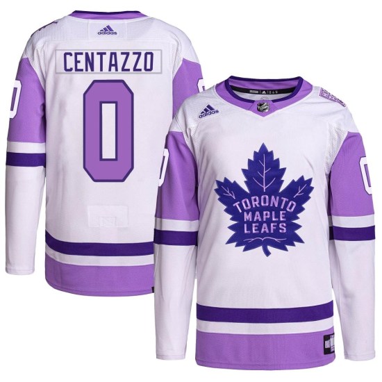Orrin Centazzo Toronto Maple Leafs Authentic Hockey Fights Cancer Primegreen Adidas Jersey - White/Purple