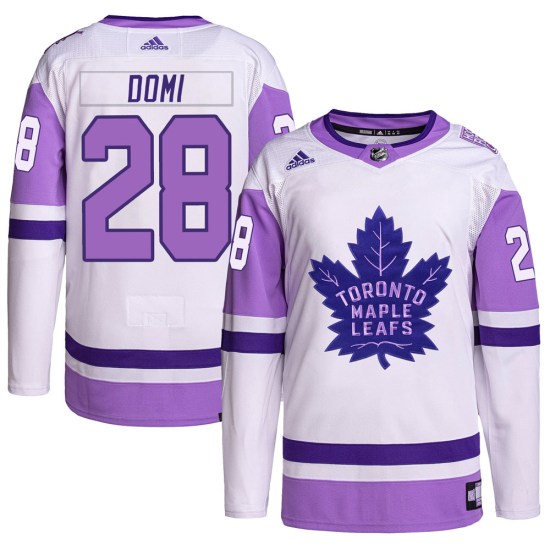 Tie Domi Toronto Maple Leafs Authentic Hockey Fights Cancer Primegreen Adidas Jersey - White/Purple