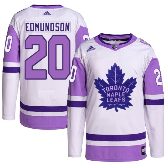 Joel Edmundson Toronto Maple Leafs Authentic Hockey Fights Cancer Primegreen Adidas Jersey - White/Purple