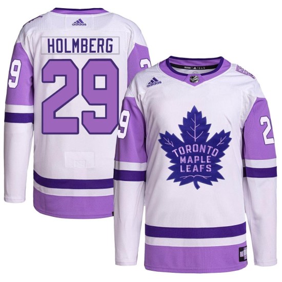 Pontus Holmberg Toronto Maple Leafs Authentic Hockey Fights Cancer Primegreen Adidas Jersey - White/Purple