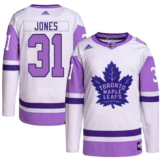 Martin Jones Toronto Maple Leafs Authentic Hockey Fights Cancer Primegreen Adidas Jersey - White/Purple