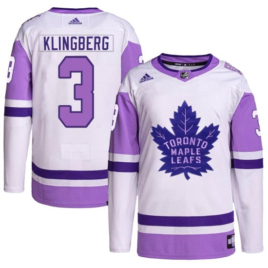 John Klingberg Toronto Maple Leafs Authentic Hockey Fights Cancer Primegreen Adidas Jersey - White/Purple