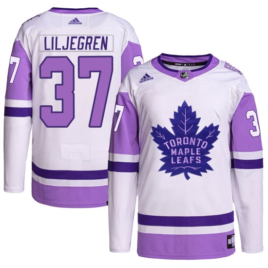 Timothy Liljegren Toronto Maple Leafs Authentic Hockey Fights Cancer Primegreen Adidas Jersey - White/Purple