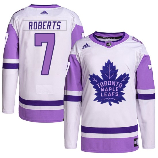Gary Roberts Toronto Maple Leafs Authentic Hockey Fights Cancer Primegreen Adidas Jersey - White/Purple