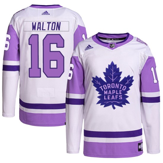 Mike Walton Toronto Maple Leafs Authentic Hockey Fights Cancer Primegreen Adidas Jersey - White/Purple