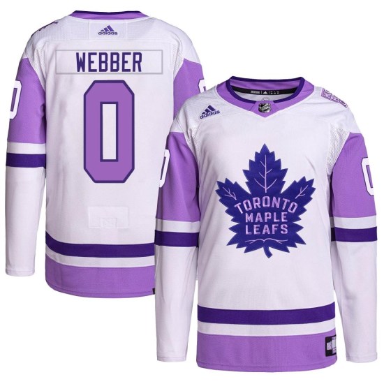Cade Webber Toronto Maple Leafs Authentic Hockey Fights Cancer Primegreen Adidas Jersey - White/Purple