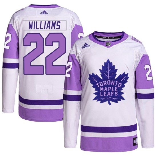 Tiger Williams Toronto Maple Leafs Authentic Hockey Fights Cancer Primegreen Adidas Jersey - White/Purple