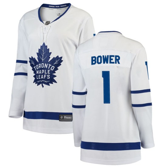 Johnny Bower Toronto Maple Leafs Women's Breakaway Away Fanatics Branded Jersey - White