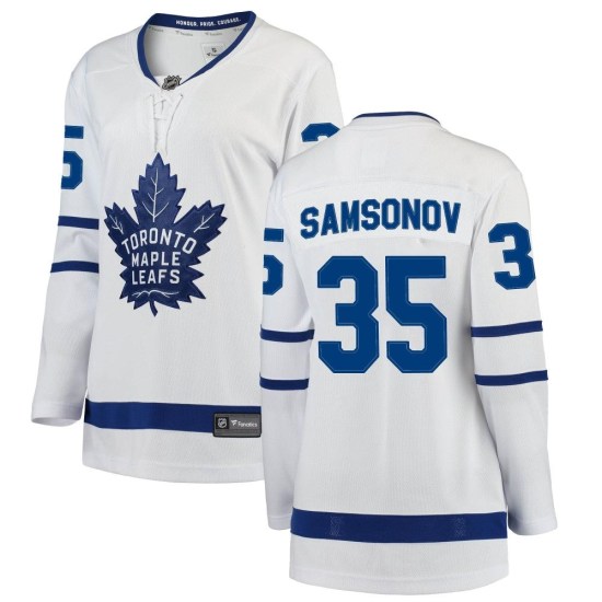 Ilya Samsonov Toronto Maple Leafs Women's Breakaway Away Fanatics Branded Jersey - White