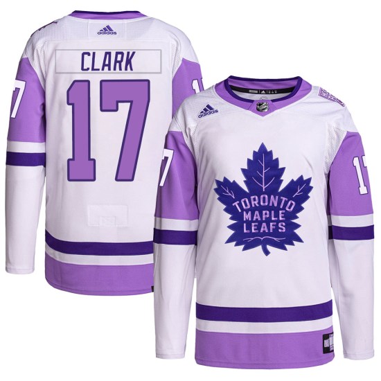 Wendel Clark Toronto Maple Leafs Youth Authentic Hockey Fights Cancer Primegreen Adidas Jersey - White/Purple