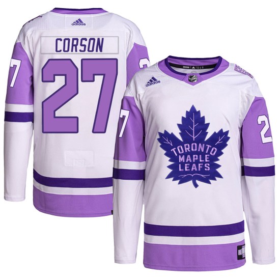 Shayne Corson Toronto Maple Leafs Youth Authentic Hockey Fights Cancer Primegreen Adidas Jersey - White/Purple