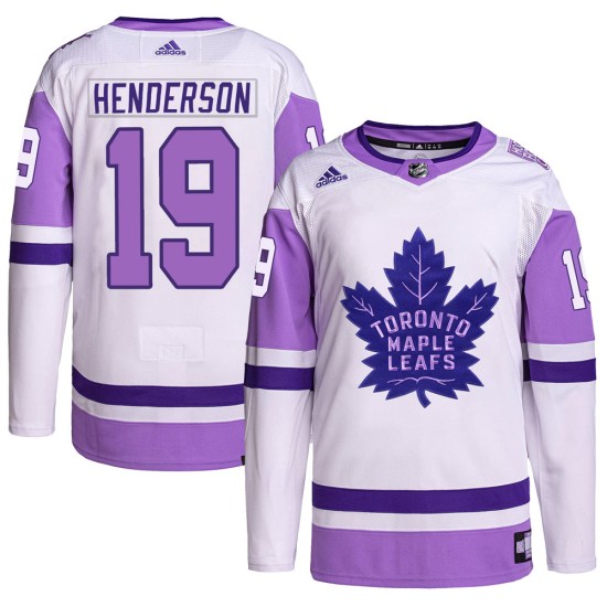 Paul Henderson Toronto Maple Leafs Youth Authentic Hockey Fights Cancer Primegreen Adidas Jersey - White/Purple