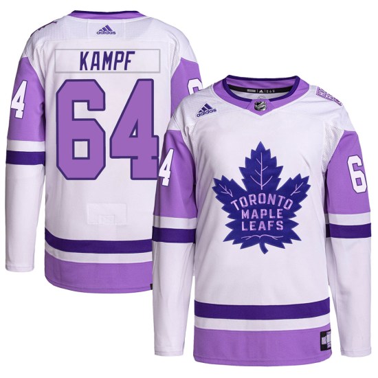David Kampf Toronto Maple Leafs Youth Authentic Hockey Fights Cancer Primegreen Adidas Jersey - White/Purple