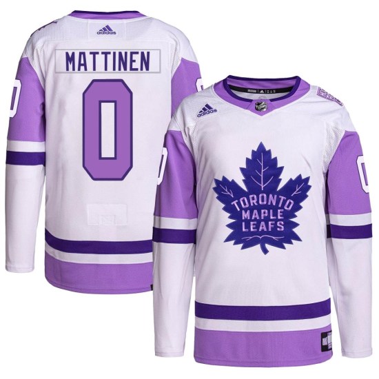 Nicolas Mattinen Toronto Maple Leafs Youth Authentic Hockey Fights Cancer Primegreen Adidas Jersey - White/Purple