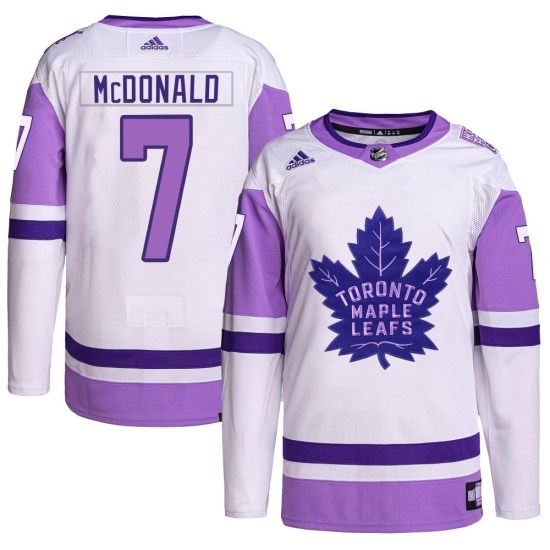 Lanny McDonald Toronto Maple Leafs Youth Authentic Hockey Fights Cancer Primegreen Adidas Jersey - White/Purple