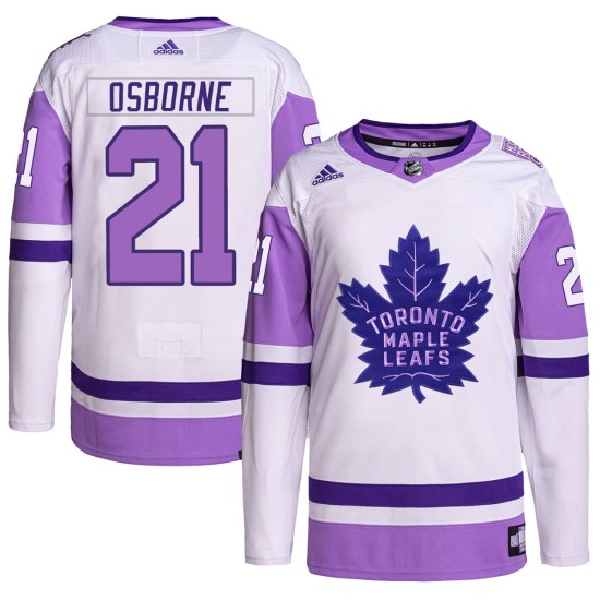 Mark Osborne Toronto Maple Leafs Youth Authentic Hockey Fights Cancer Primegreen Adidas Jersey - White/Purple