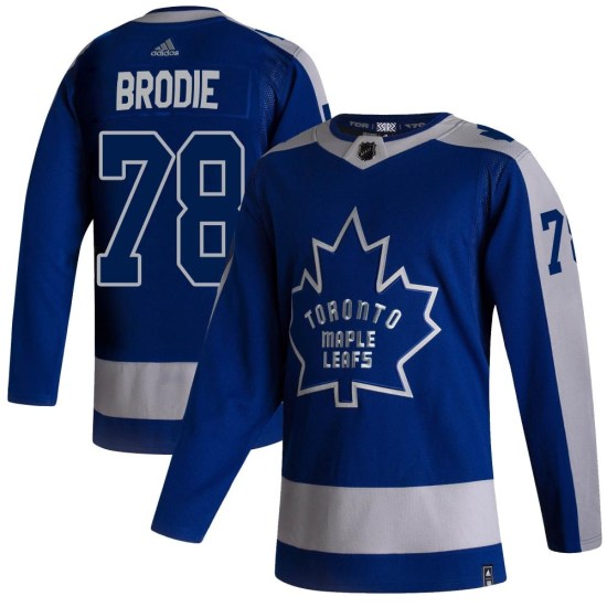 TJ Brodie Toronto Maple Leafs Youth Authentic 2020/21 Reverse Retro Adidas Jersey - Blue
