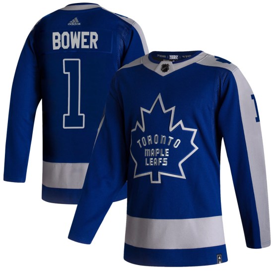Johnny Bower Toronto Maple Leafs Authentic 2020/21 Reverse Retro Adidas Jersey - Blue