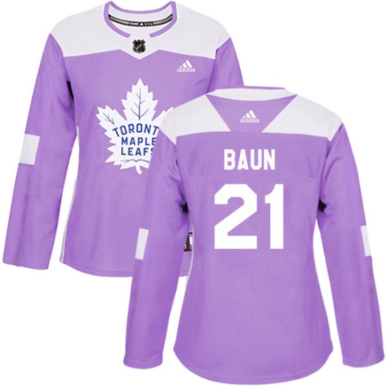 Bobby Baun Toronto Maple Leafs Women's Authentic Fights Cancer Practice Adidas Jersey - Purple