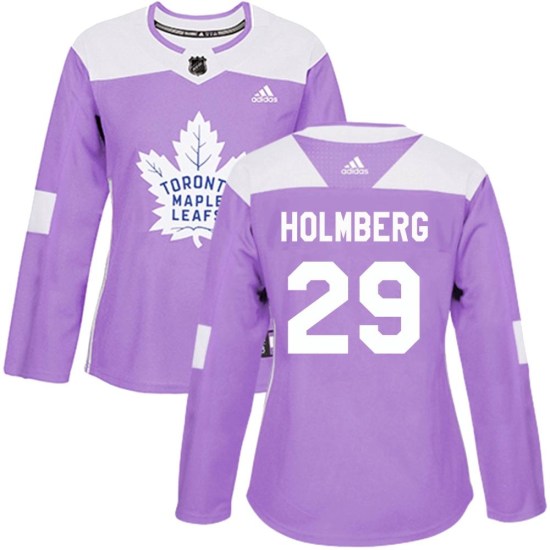 Pontus Holmberg Toronto Maple Leafs Women's Authentic Fights Cancer Practice Adidas Jersey - Purple