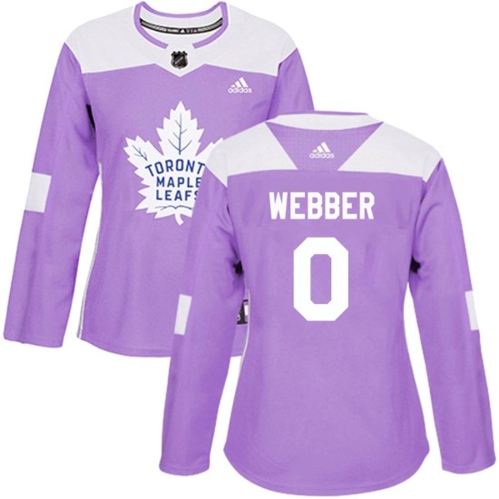Cade Webber Toronto Maple Leafs Women's Authentic Fights Cancer Practice Adidas Jersey - Purple