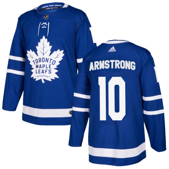 George Armstrong Toronto Maple Leafs Authentic Home Adidas Jersey - Blue