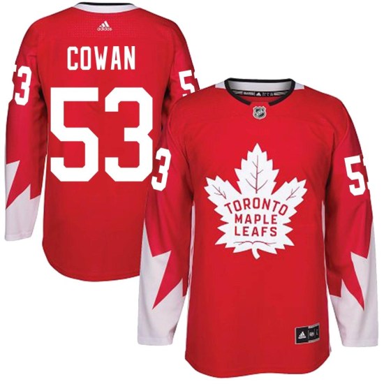 Easton Cowan Toronto Maple Leafs Youth Authentic Alternate Adidas Jersey - Red