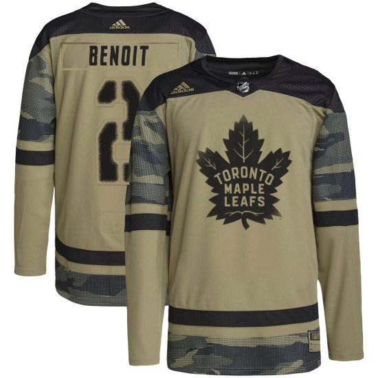 Simon Benoit Toronto Maple Leafs Youth Authentic Military Appreciation Practice Adidas Jersey - Camo