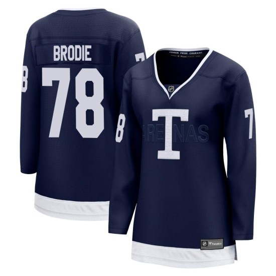 TJ Brodie Toronto Maple Leafs Women's Breakaway 2022 Heritage Classic Fanatics Branded Jersey - Navy