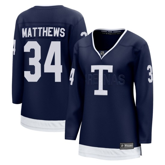 Auston Matthews Toronto Maple Leafs Women's Breakaway 2022 Heritage Classic Fanatics Branded Jersey - Navy