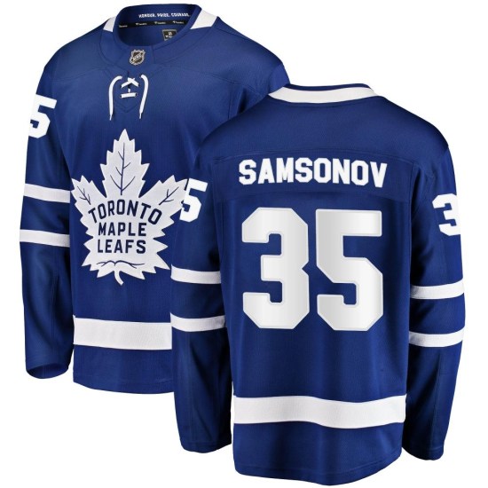 Ilya Samsonov Toronto Maple Leafs Youth Breakaway Home Fanatics Branded Jersey - Blue