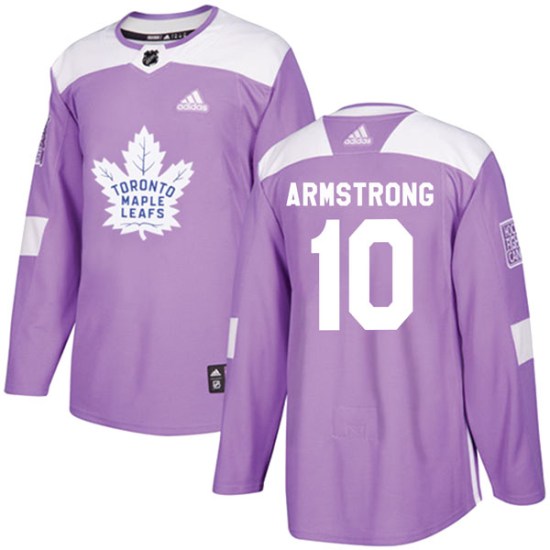 George Armstrong Toronto Maple Leafs Authentic Fights Cancer Practice Adidas Jersey - Purple