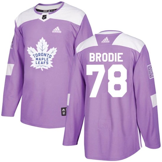 TJ Brodie Toronto Maple Leafs Authentic Fights Cancer Practice Adidas Jersey - Purple