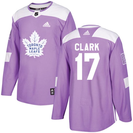 Wendel Clark Toronto Maple Leafs Authentic Fights Cancer Practice Adidas Jersey - Purple