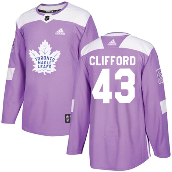 Kyle Clifford Toronto Maple Leafs Authentic Fights Cancer Practice Adidas Jersey - Purple