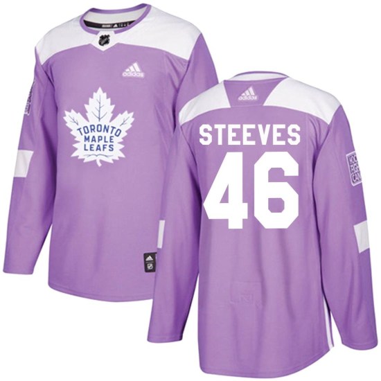 Alex Steeves Toronto Maple Leafs Authentic Fights Cancer Practice Adidas Jersey - Purple