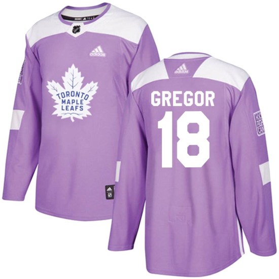 Noah Gregor Toronto Maple Leafs Youth Authentic Fights Cancer Practice Adidas Jersey - Purple