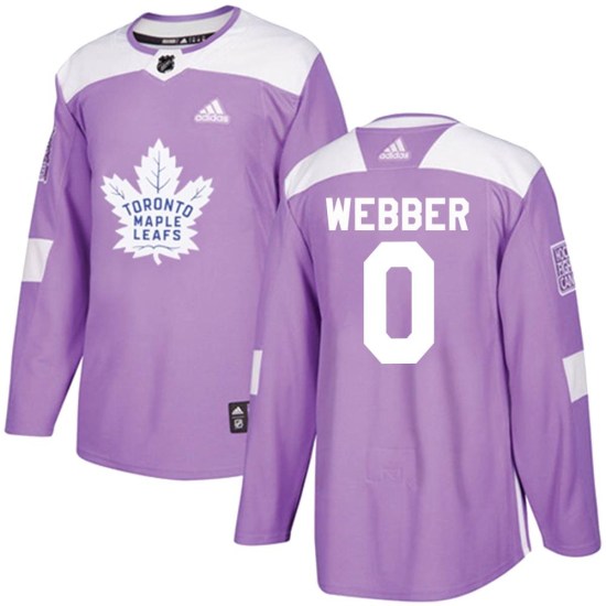 Cade Webber Toronto Maple Leafs Youth Authentic Fights Cancer Practice Adidas Jersey - Purple