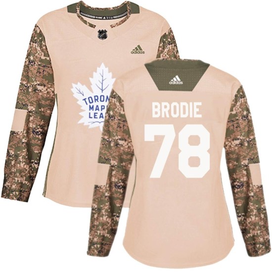 TJ Brodie Toronto Maple Leafs Women's Authentic Veterans Day Practice Adidas Jersey - Camo