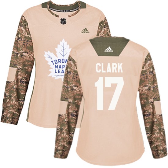 Wendel Clark Toronto Maple Leafs Women's Authentic Veterans Day Practice Adidas Jersey - Camo