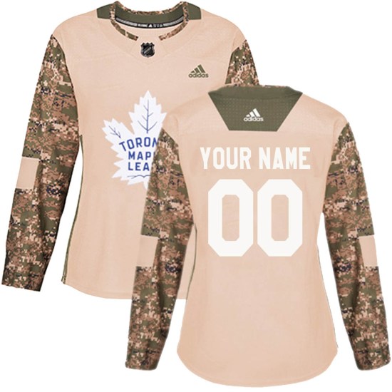 Custom Toronto Maple Leafs Women's Authentic Custom Veterans Day Practice Adidas Jersey - Camo