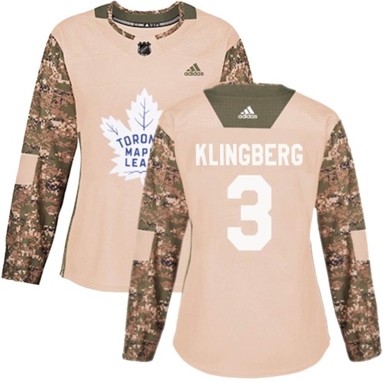 John Klingberg Toronto Maple Leafs Women's Authentic Veterans Day Practice Adidas Jersey - Camo