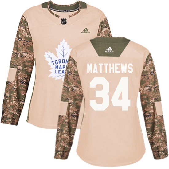 Auston Matthews Toronto Maple Leafs Women's Authentic Veterans Day Practice Adidas Jersey - Camo